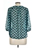 Ezra 100% Polyester Teal 3/4 Sleeve Blouse Size L - photo 2
