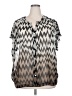 Pleione Chevron-herringbone Silver Short Sleeve Blouse Size XL (estimated) - photo 1