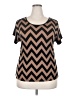 Carol Rose Chevron-herringbone Brown Short Sleeve T-Shirt Size XL (estimated) - photo 1