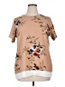 Unbranded Floral Tan Short Sleeve Blouse Size XL - photo 1