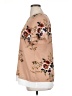 Unbranded Floral Tan Short Sleeve Blouse Size XL - photo 5