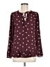 Ann Taylor LOFT 100% Polyester Polka Dots Burgundy Long Sleeve Blouse Size M - photo 1