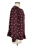 Ann Taylor LOFT 100% Polyester Polka Dots Burgundy Long Sleeve Blouse Size M - photo 4