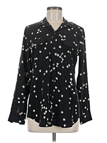 Equipment Long Sleeve Silk Top (view 1)
