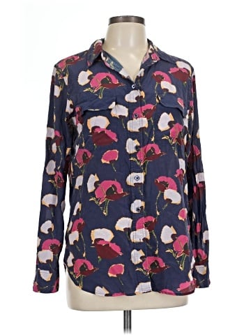 Equipment Long Sleeve Silk Top (view 1)