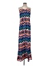 Pink Owl 100% Polyester Chevron-herringbone Blue Casual Dress Size S - photo 1