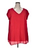 DR2 100% Polyester Red Short Sleeve Blouse Size 1X - photo 1