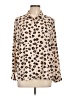 milan kiss 100% Polyester Animal Print Ivory Long Sleeve Blouse Size L - photo 1