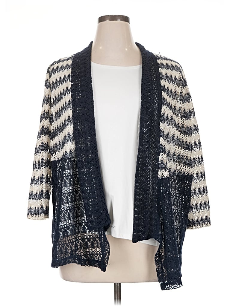 Pre-owned Alfred Dunner Cardigan Sweater In Blue