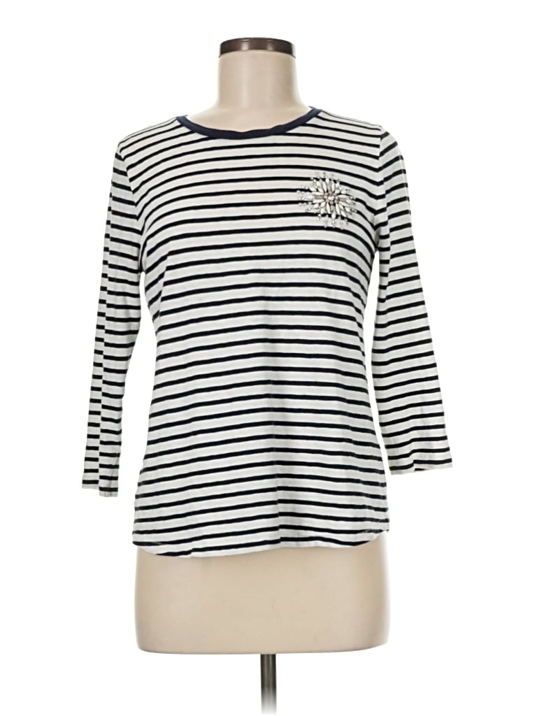 Pre-owned Jcrew 3/4 Sleeve T-shirt In Silver