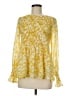 Rose + Olive 100% Polyester Yellow 3/4 Sleeve Blouse Size M - photo 1
