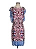 London Times Print Blue Cocktail Dress Size 4 - photo 1