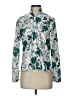 Unbranded 100% Polyester Floral Teal White Long Sleeve Blouse Size S - photo 1