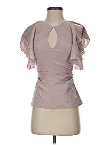 Bebe Short Sleeve Silk Top (view 1)