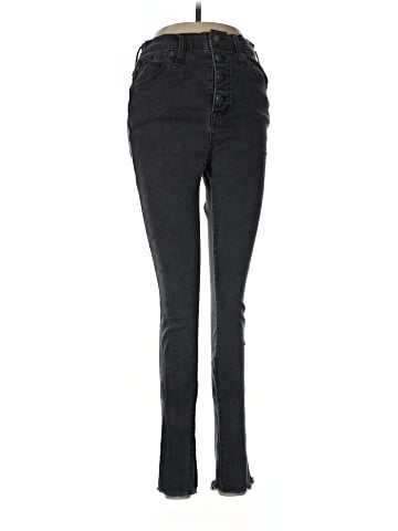 Madewell 10" High-Rise Skinny Jeans in Berkeley Black: Button-Through Edition (view 1)