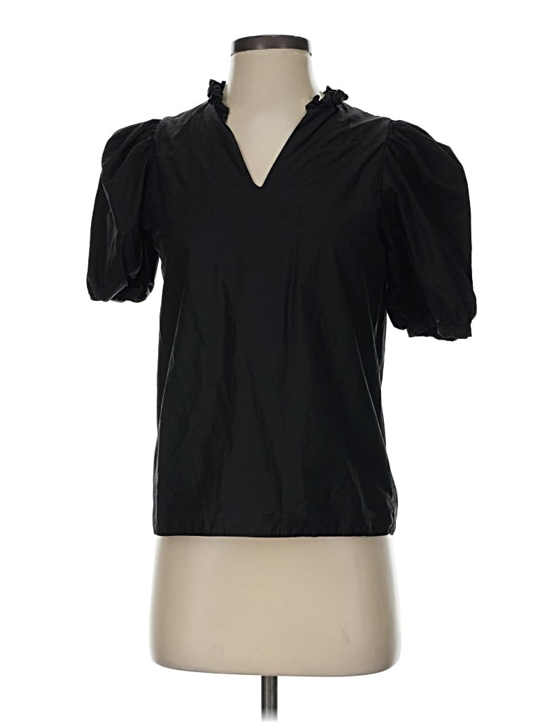 Pre-owned Hyacinth House Short Sleeve Blouse In Black