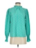 Shein Polka Dots Teal Long Sleeve Blouse Size 4 - photo 1