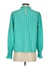 Shein Polka Dots Teal Long Sleeve Blouse Size 4 - photo 2