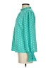 Shein Polka Dots Teal Long Sleeve Blouse Size 4 - photo 5