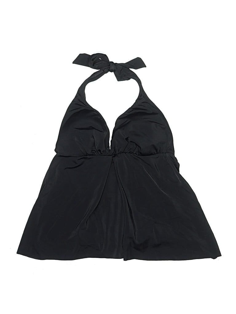 Pre-owned Catalina Swimsuit Top Black Solid Pattern Swimwear