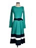 Shein Color Block Teal Casual Dress Size 4 - photo 1