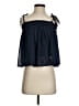 Line & Dot Blue Sleeveless Blouse Size S - photo 1