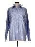 Unbranded 100% Polyester Stripes Blue Long Sleeve Blouse Size L - photo 1
