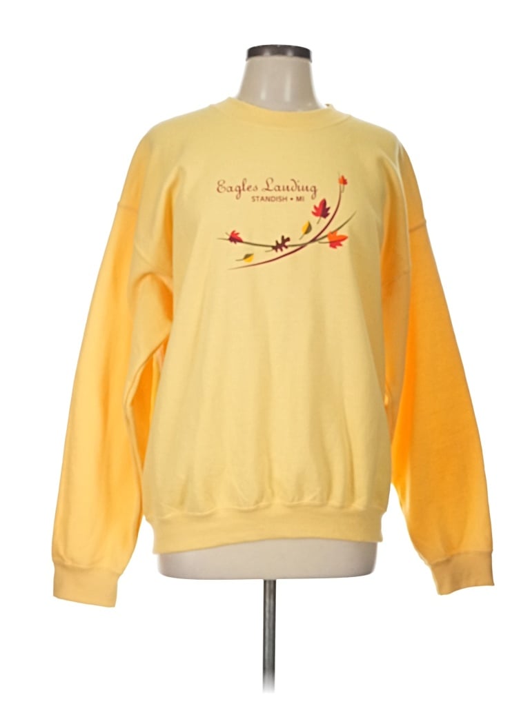 Pre-owned Gildan Sweatshirt In Yellow