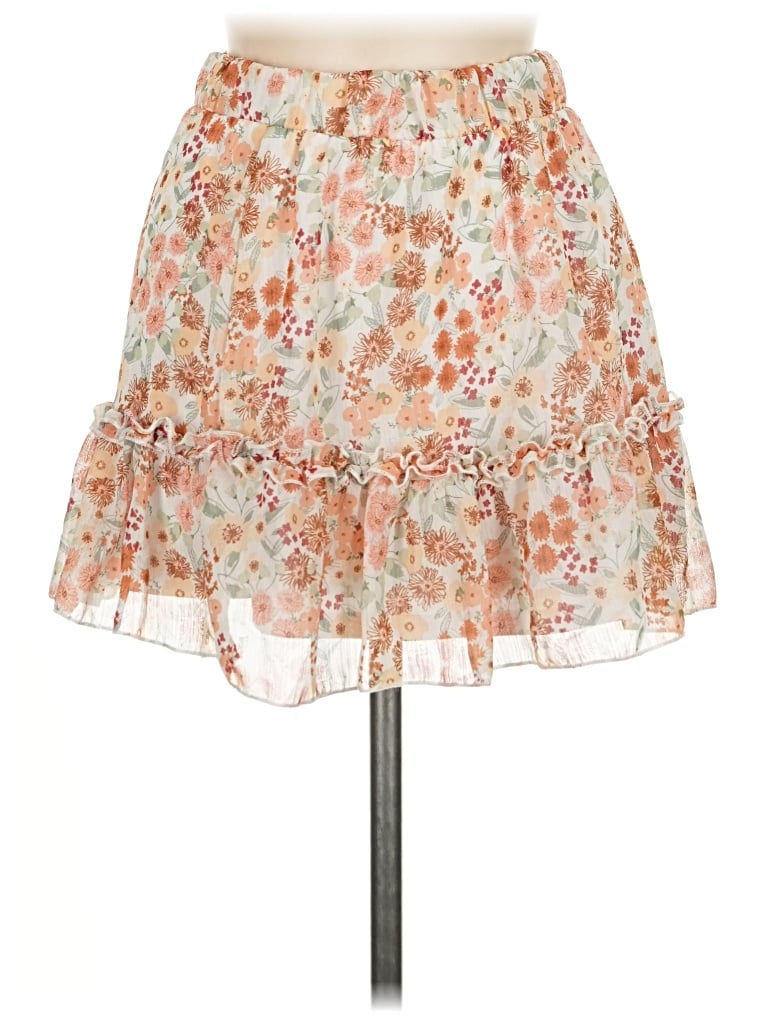 Altar'd State Casual Skirt: White Floral Pattern Bottoms - Size Medium