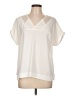 Lumiere 100% Polyester Ivory Short Sleeve Blouse Size L - photo 1