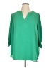 Chaus 100% Polyester Green 3/4 Sleeve Blouse Size 1X - photo 1