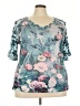 Unbranded Teal Short Sleeve Blouse Size 3X - photo 1