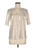 Shein Metallic Silver Short Sleeve Top Size M - photo 1
