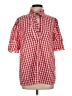 Assorted Brands Checkered-gingham Red 3/4 Sleeve Button-Down Shirt Size S - photo 1