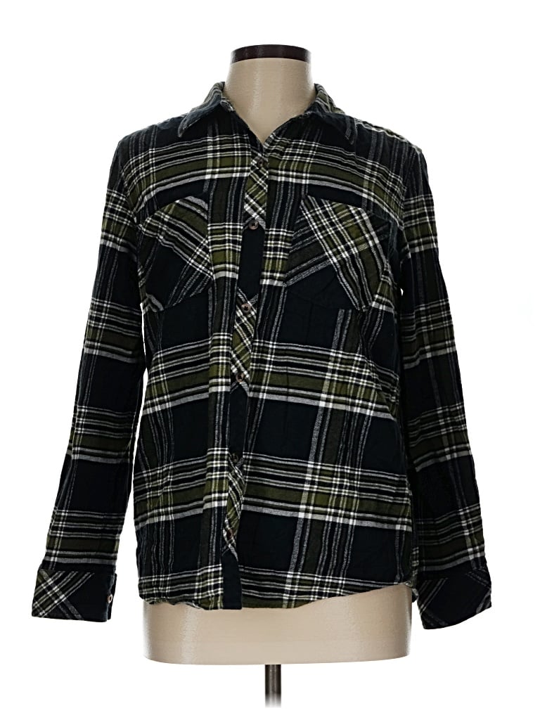 Pre-owned Natural Reflections Long Sleeve Button Down Shirt In Black