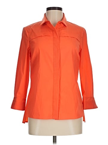 Per Se By Carlisle 3/4 Sleeve Button-Down Shirt (view 1)