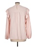 Fashion 100% Polyester Pink Long Sleeve Blouse Size L - photo 2