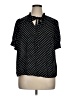 CeCe 100% Polyester Polka Dots Black Short Sleeve Blouse Size 1X - photo 1