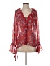 BCBGMAXAZRIA Red 3/4 Sleeve Blouse Size S - photo 1