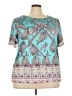 Unbranded Paisley Teal Short Sleeve Blouse Size 3X - photo 1