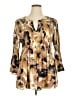 Spense 100% Polyester Print Brown Tan Casual Dress Size 1X - photo 1