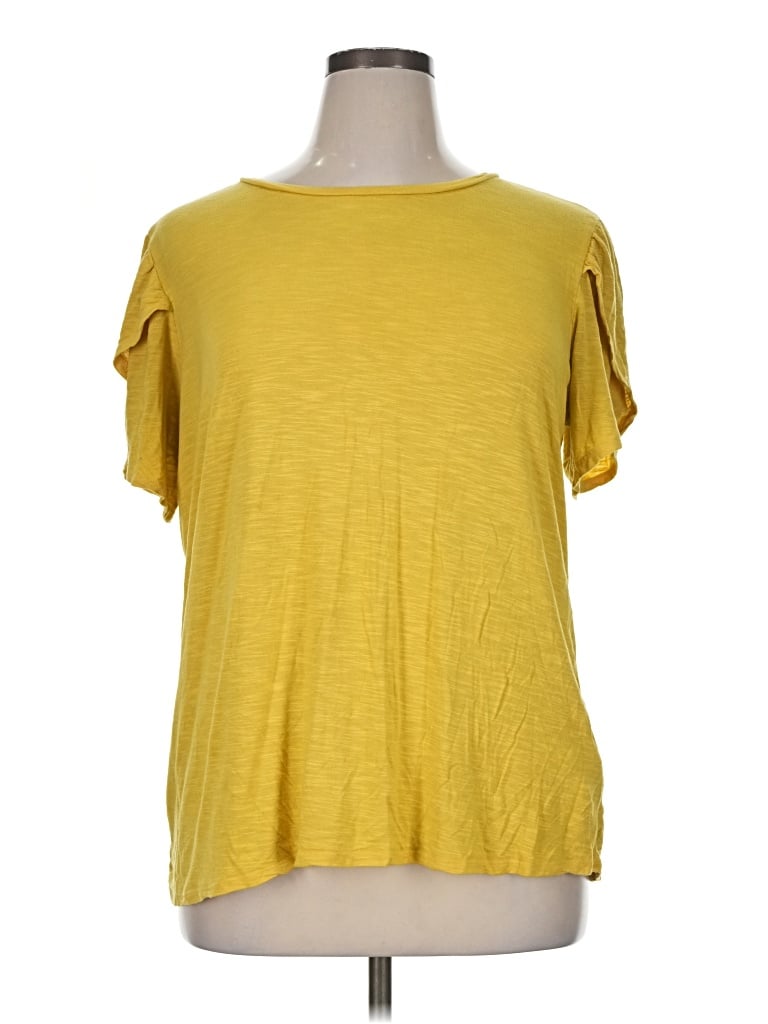 Pre-owned Lularoe Short Sleeve T-shirt In Yellow
