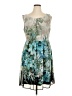 Connected Apparel 100% Polyester Tropical Teal Cocktail Dress Size 16 - photo 1