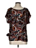 Bebop Brown Short Sleeve Blouse Size L - photo 1