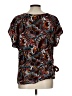 Bebop Brown Short Sleeve Blouse Size L - photo 2