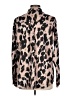 Unbranded Animal Print Brown Tan Long Sleeve Blouse Size L - photo 2