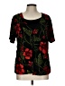 Impressions Black Short Sleeve Blouse Size L - photo 1