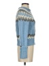 J.Crew Chevron-herringbone Blue Turtleneck Sweater Size XS - photo 4