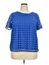 rsvp by TALBOTS 100% Polyester Blue Short Sleeve Top Size 2X (petite) - photo 1