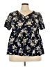 Shein Curve Black Short Sleeve Blouse Size 20 Plus (4) - photo 1
